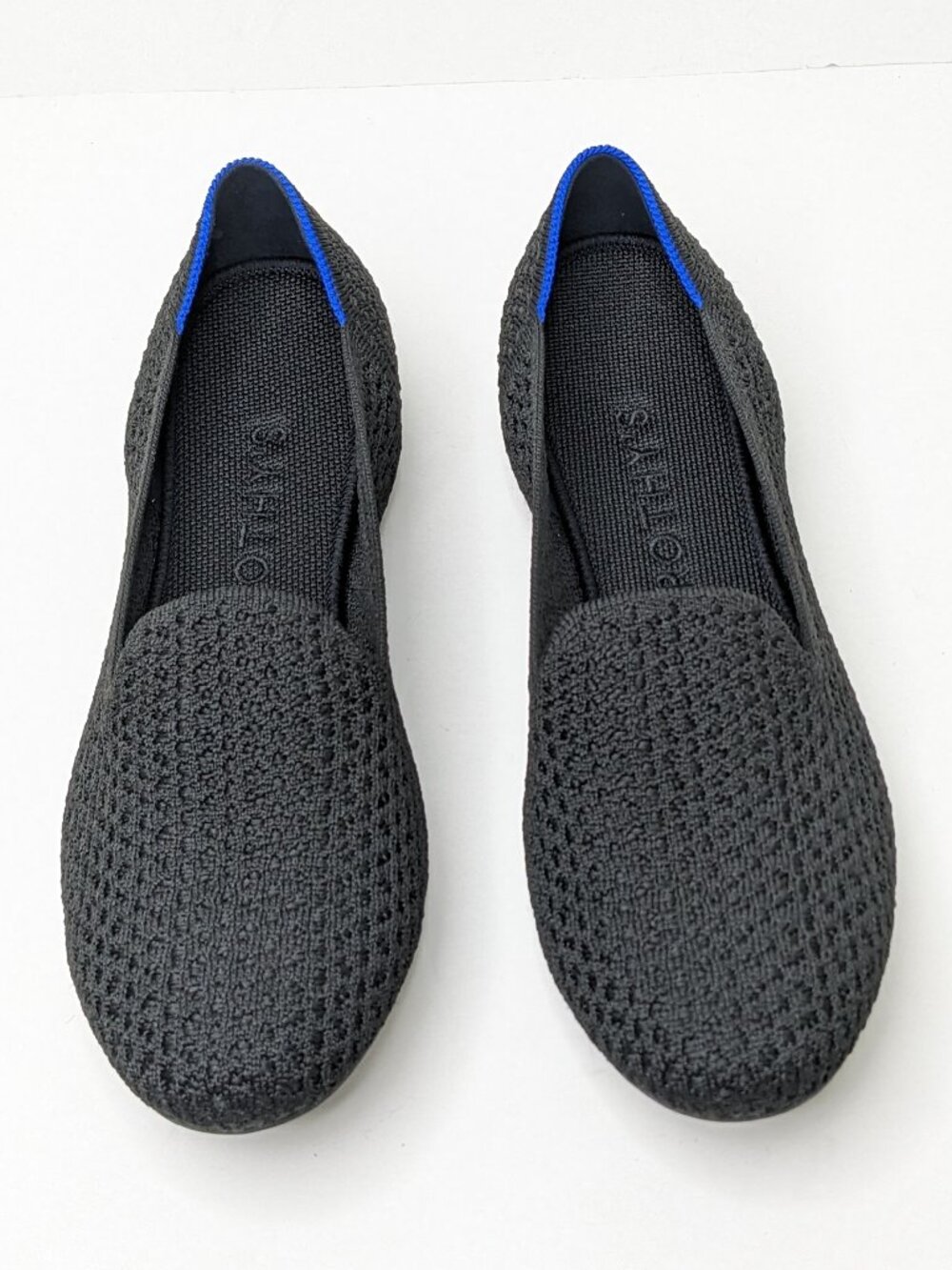 Rothy's The Loafer Casual Slip-On Flats Black Honeycomb Womens 10
